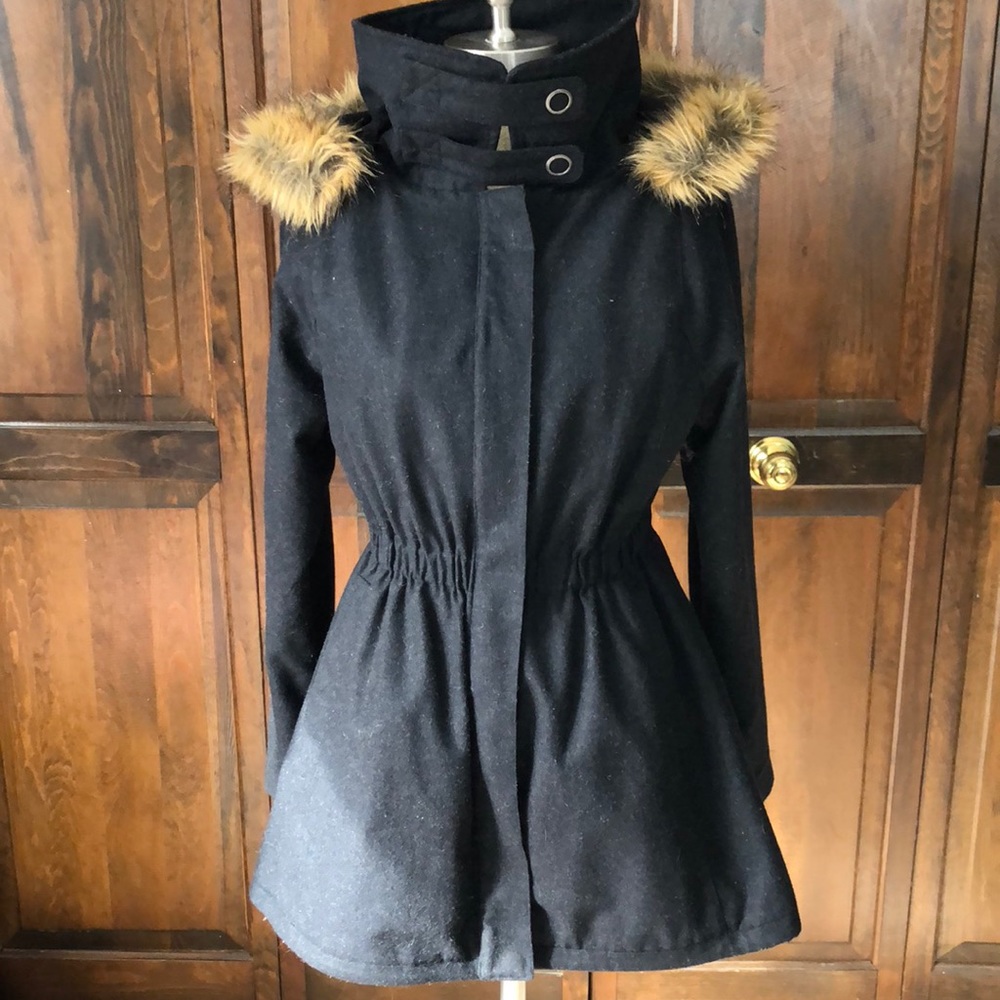 Heritage brand removable fur hood jacket